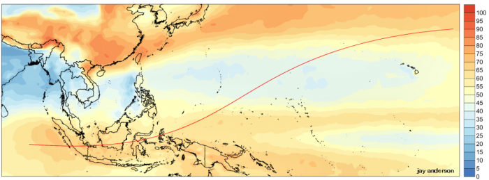 March cloud cover & eclipse track